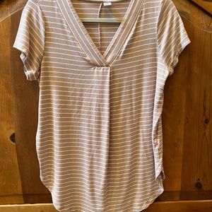 Old Navy size Small cream with white strips tunic top.
